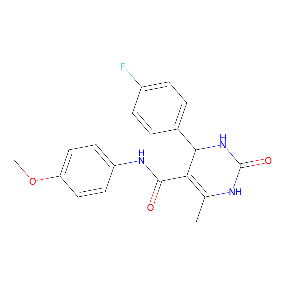 4-(4-fluorophenyl)-N-(4-methoxyphenyl)-6-methyl-2-oxo-3,4-dihydro-1H-pyrimidine-5-carboxamide molecular structure, CAS 333767-66-1