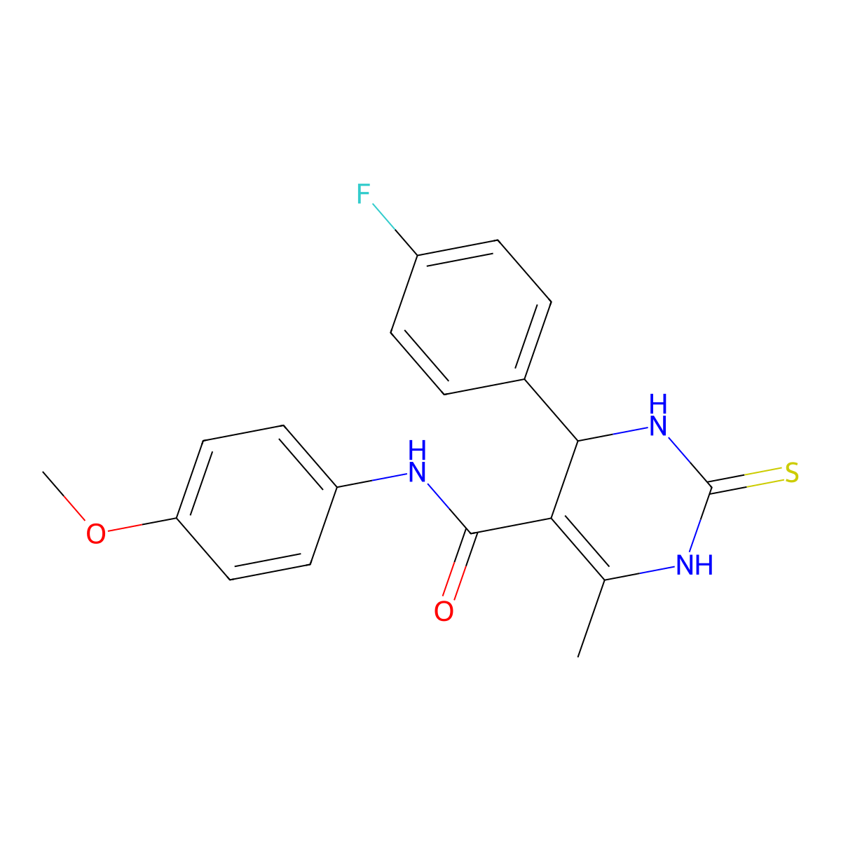 4-(4-fluorophenyl)-N-(4-methoxyphenyl)-6-methyl-2-sulfanylidene-3,4-dihydro-1H-pyrimidine-5-carboxamide molecular structure, CAS 333767-68-3