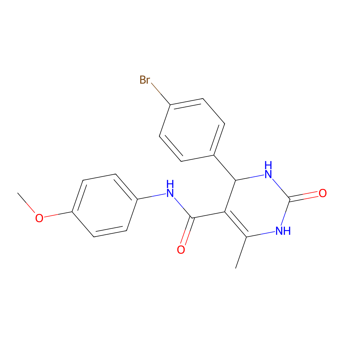 4-(4-bromophenyl)-N-(4-methoxyphenyl)-6-methyl-2-oxo-1,2,3,4-tetrahydro-5-pyrimidinecarboxamide molecular structure, CAS 333767-70-7