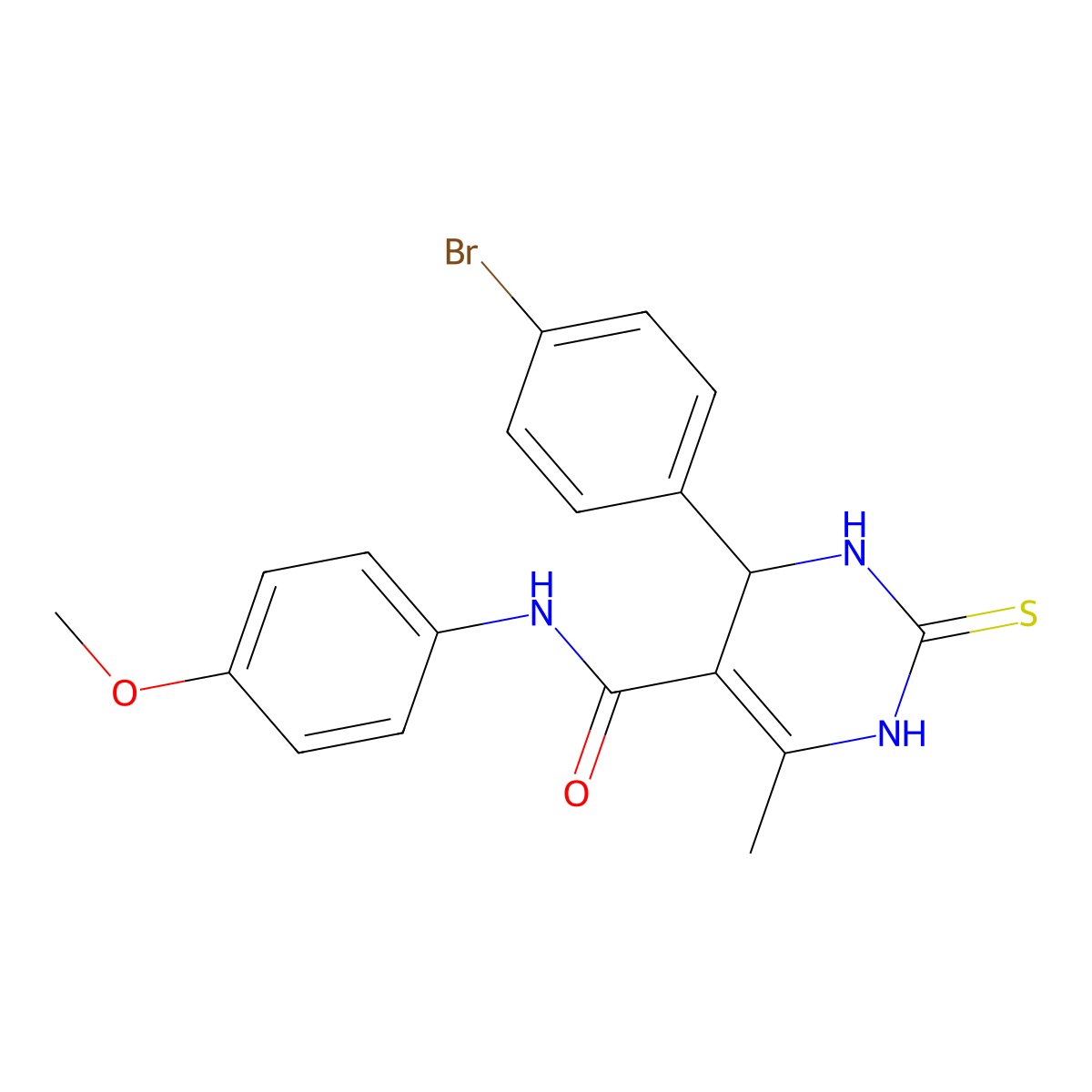 4-(4-bromophenyl)-N-(4-methoxyphenyl)-6-methyl-2-sulfanylidene-3,4-dihydro-1H-pyrimidine-5-carboxamide molecular structure, CAS 333767-72-9
