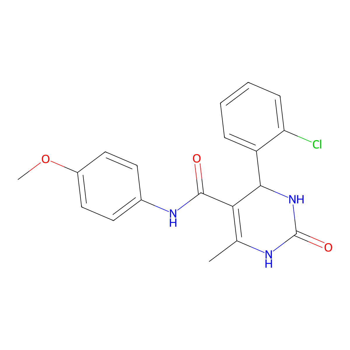 4-(2-chlorophenyl)-N-(4-methoxyphenyl)-6-methyl-2-oxo-1,2,3,4-tetrahydropyrimidine-5-carboxamide molecular structure, CAS 333767-74-1