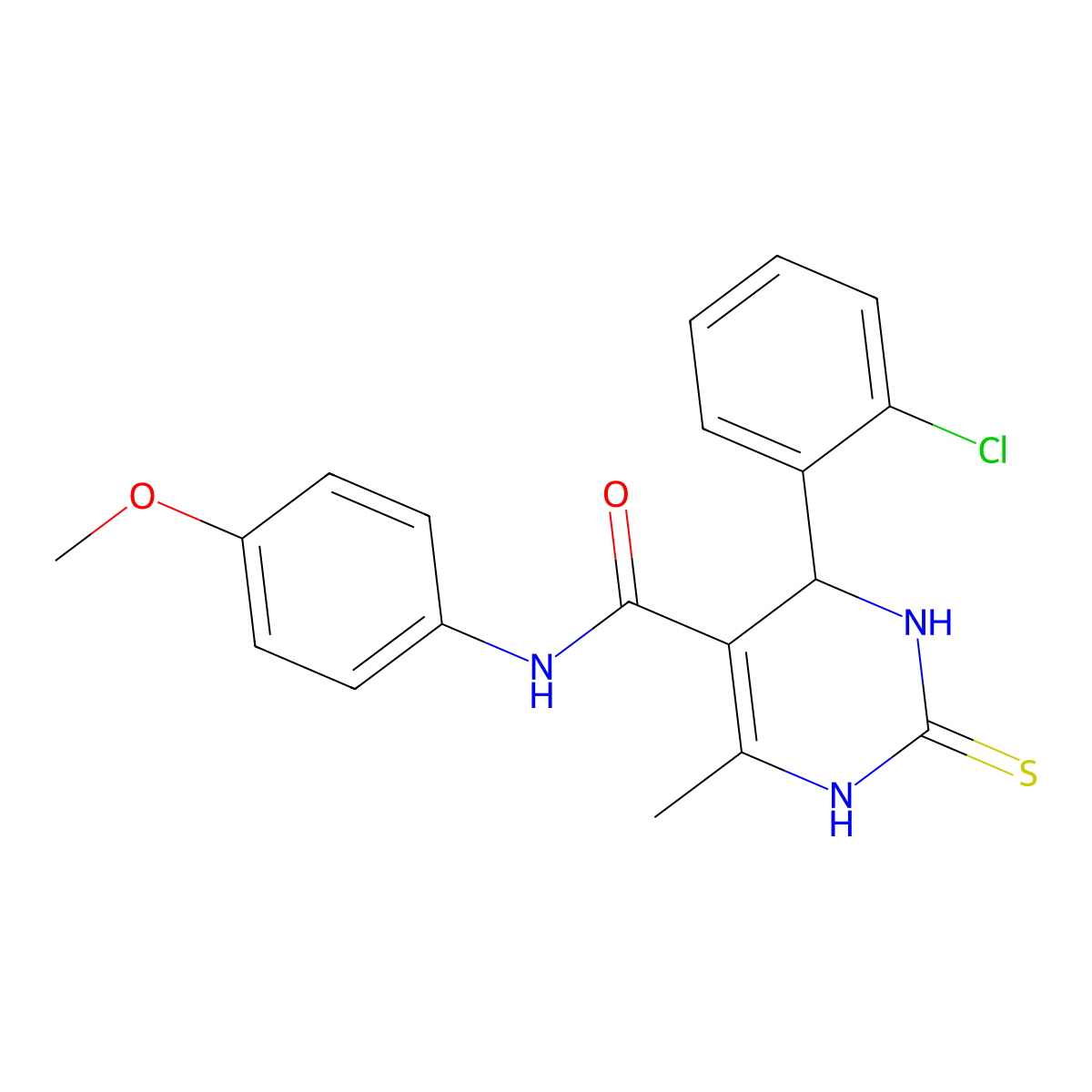 4-(2-chlorophenyl)-N-(4-methoxyphenyl)-6-methyl-2-sulfanylidene-3,4-dihydro-1H-pyrimidine-5-carboxamide molecular structure, CAS 333767-76-3
