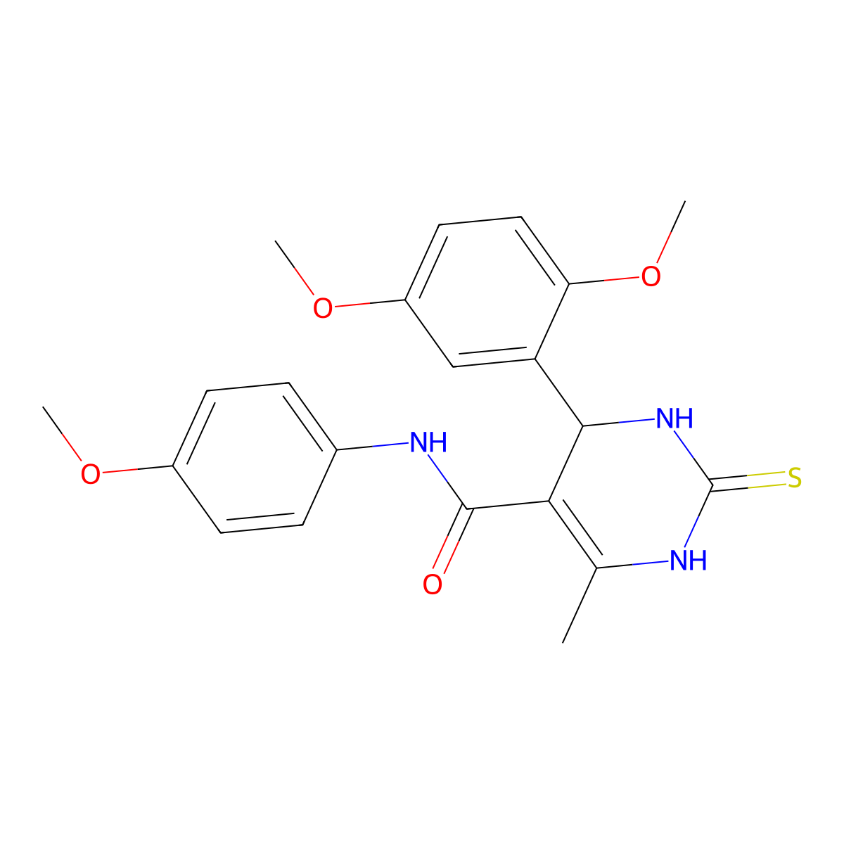 4-(2,5-dimethoxyphenyl)-N-(4-methoxyphenyl)-6-methyl-2-thioxo-1,2,3,4-tetrahydropyrimidine-5-carboxamide molecular structure, CAS 333767-78-5