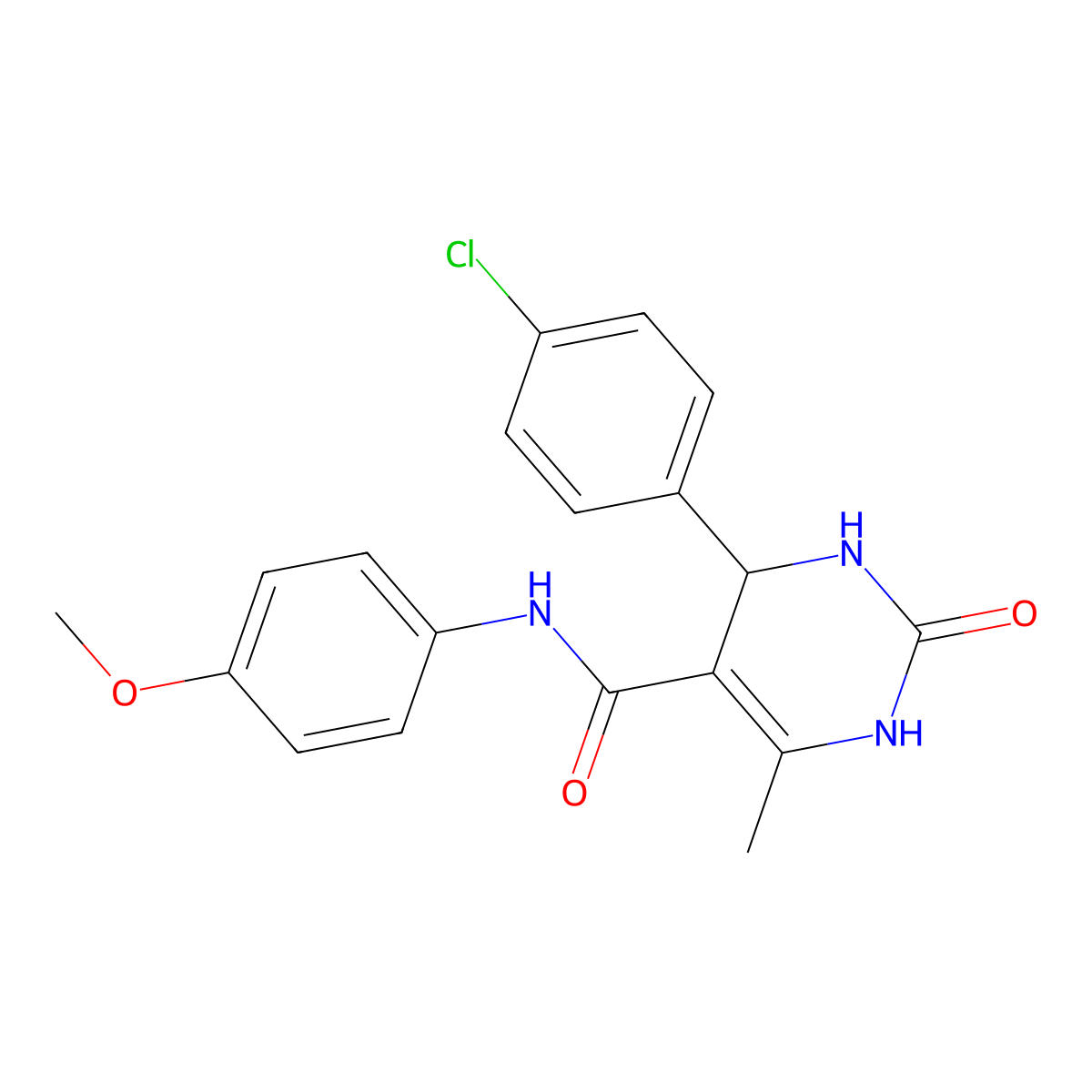 4-(4-chlorophenyl)-N-(4-methoxyphenyl)-6-methyl-2-oxo-3,4-dihydro-1H-pyrimidine-5-carboxamide molecular structure, CAS 333767-79-6