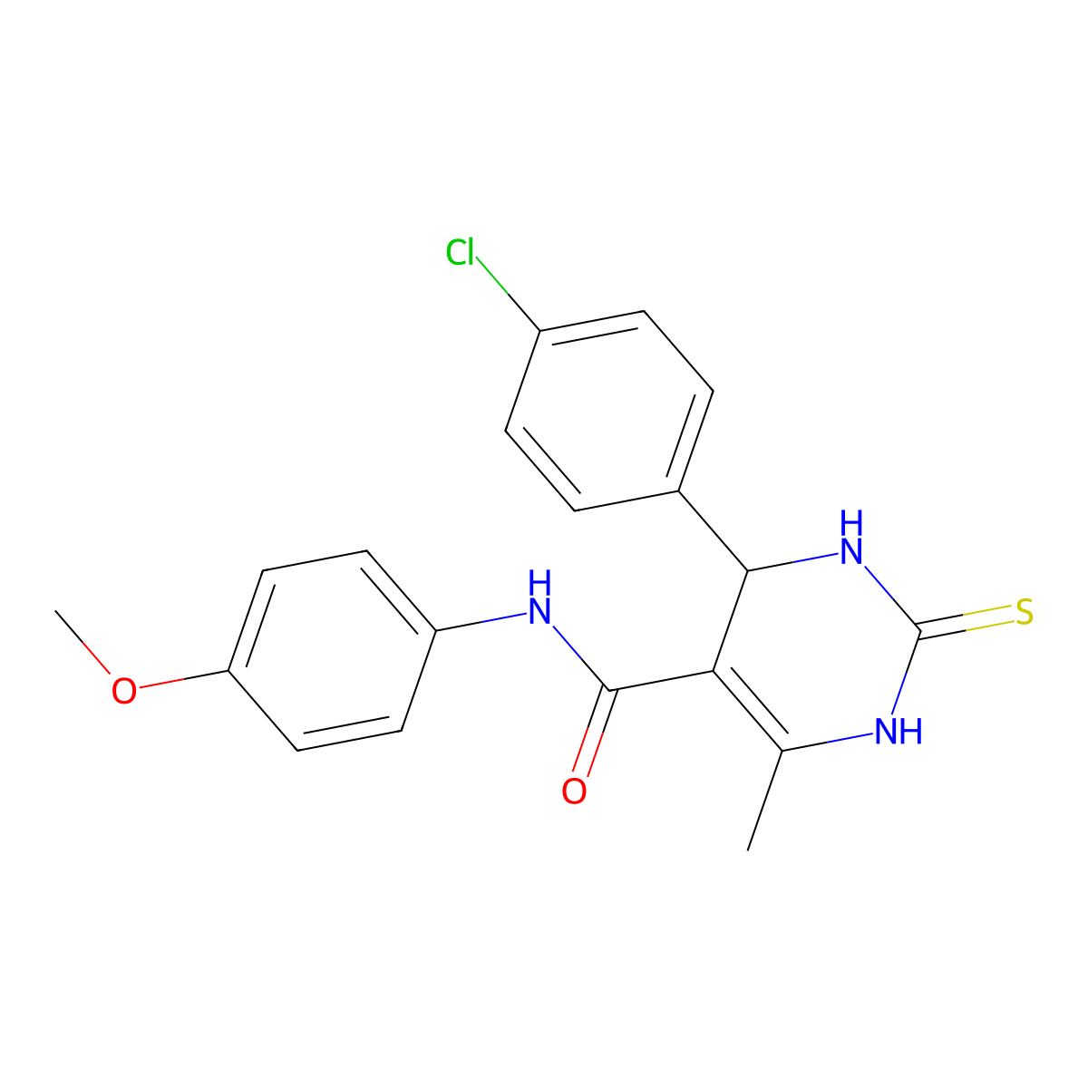 4-(4-chlorophenyl)-N-(4-methoxyphenyl)-6-methyl-2-sulfanylidene-3,4-dihydro-1H-pyrimidine-5-carboxamide molecular structure, CAS 333767-80-9