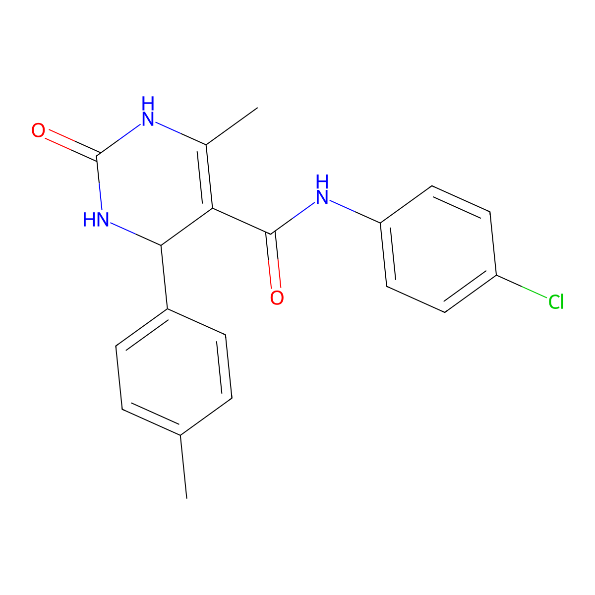 N-(4-chlorophenyl)-6-methyl-4-(4-methylphenyl)-2-oxo-1,2,3,4-tetrahydropyrimidine-5-carboxamide molecular structure, CAS 333767-92-3