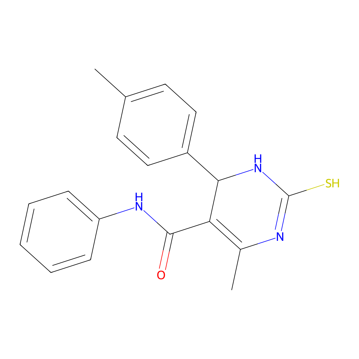 6-methyl-4-(4-methylphenyl)-N-phenyl-2-thioxo-1,2,3,4-tetrahydro-5-pyrimidinecarboxamide molecular structure, CAS 333767-94-5