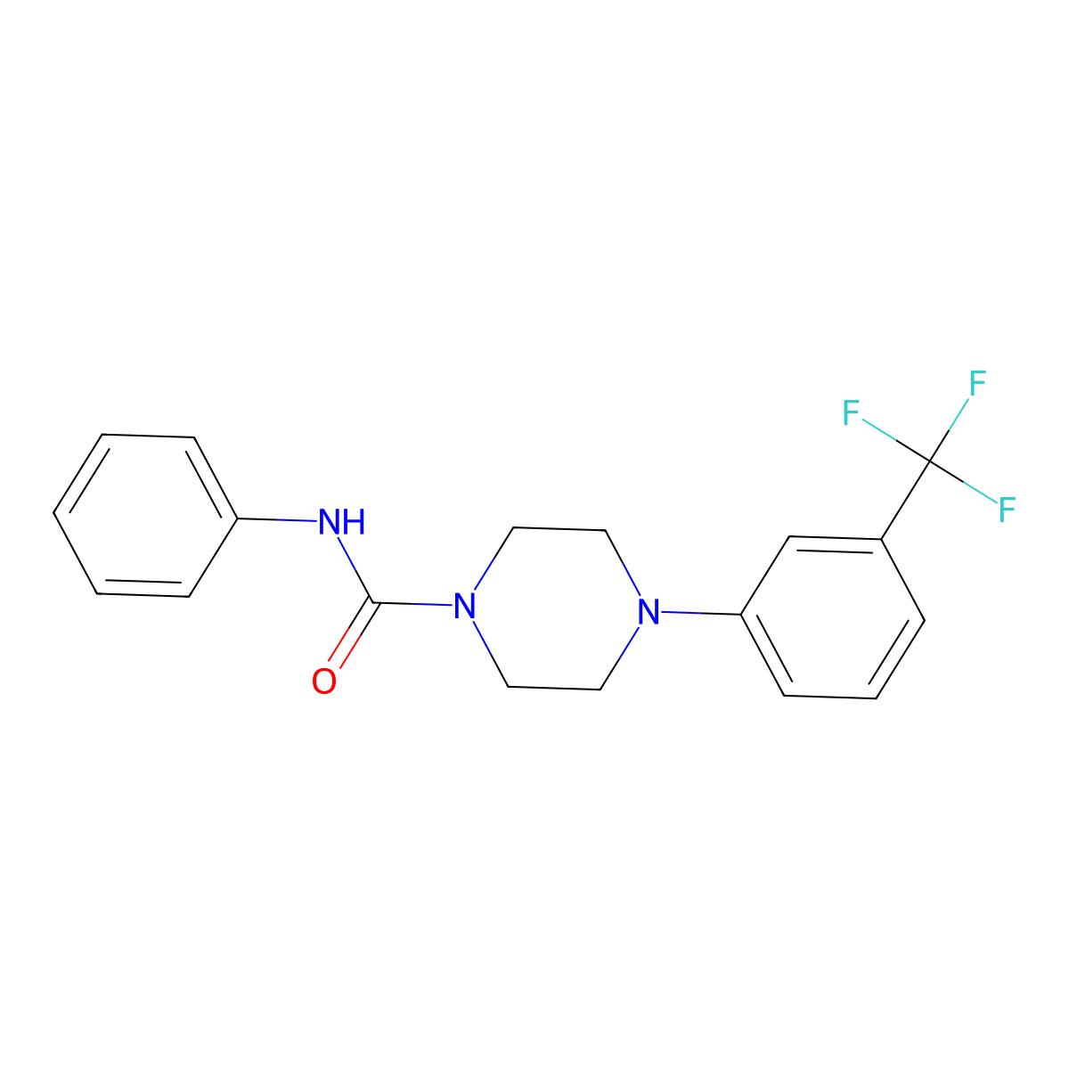 N-phenyl-4-[3-(trifluoromethyl)phenyl]piperazine-1-carboxamide molecular structure, CAS 333768-47-1
