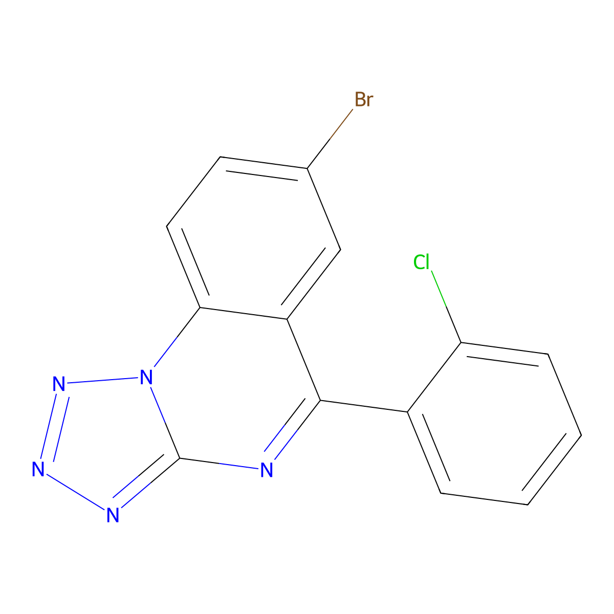 7-Bromo-5-(2-chlorophenyl)tetrazolo[1,5-a]quinazoline molecular structure, CAS 333769-29-2