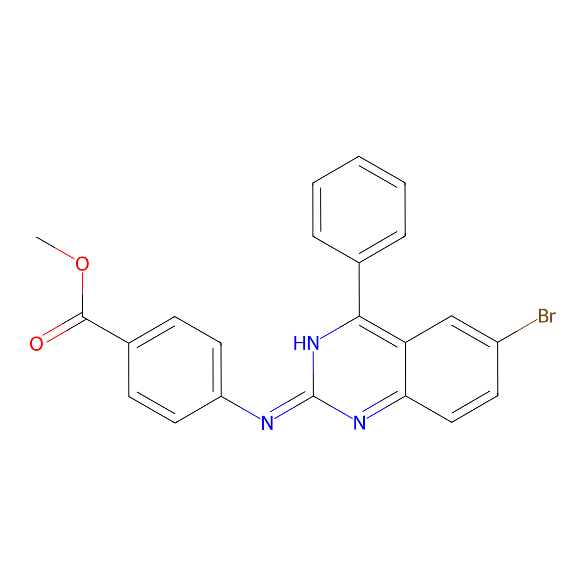 Methyl 4-[(6-bromo-4-phenylquinazolin-2-yl)amino]benzoate molecular structure, CAS 333769-54-3