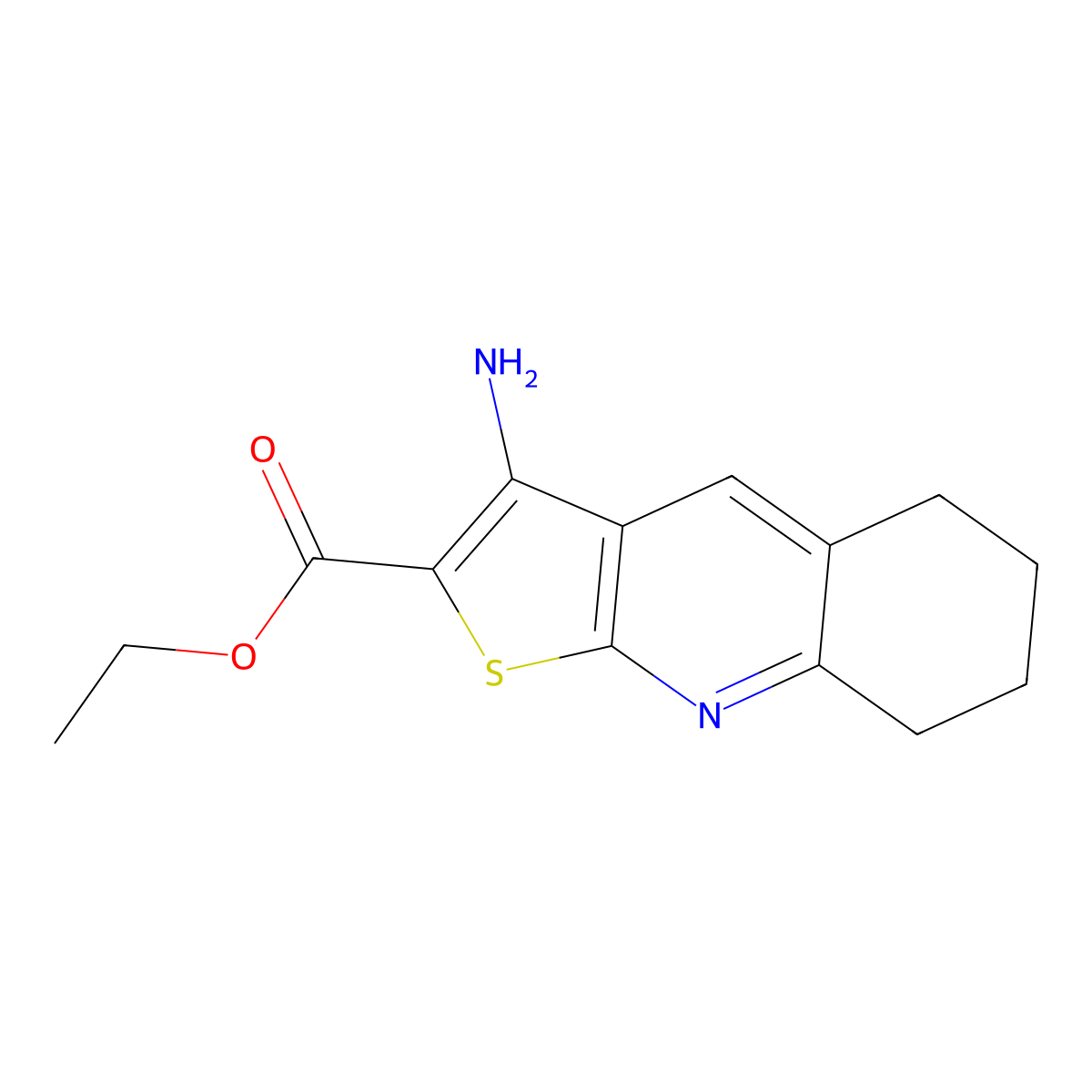Ethyl 3-amino-5,6,7,8-tetrahydrothieno[2,3-b]quinoline-2-carboxylate molecular structure, CAS 333769-64-5