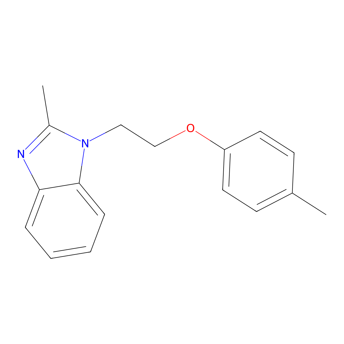 2-Methyl-1-[2-(4-methylphenoxy)ethyl]benzimidazole molecular structure, CAS 333769-99-6