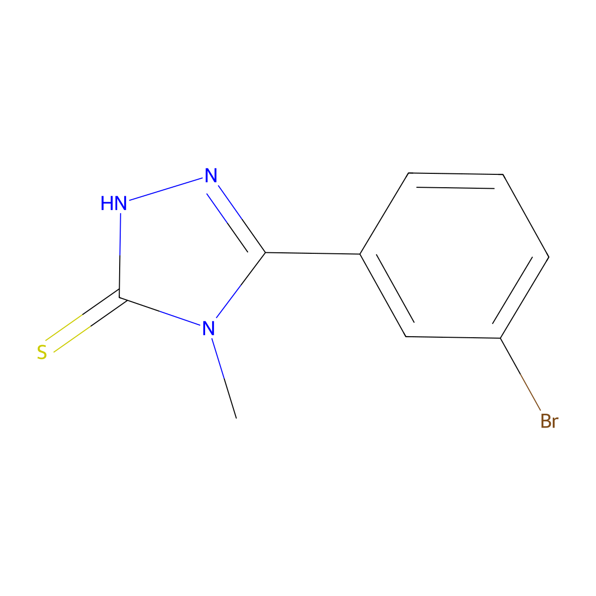 5-(3-bromophenyl)-4-methyl-2,4-dihydro-3H-1,2,4-triazole-3-thione molecular structure, CAS 333771-24-7