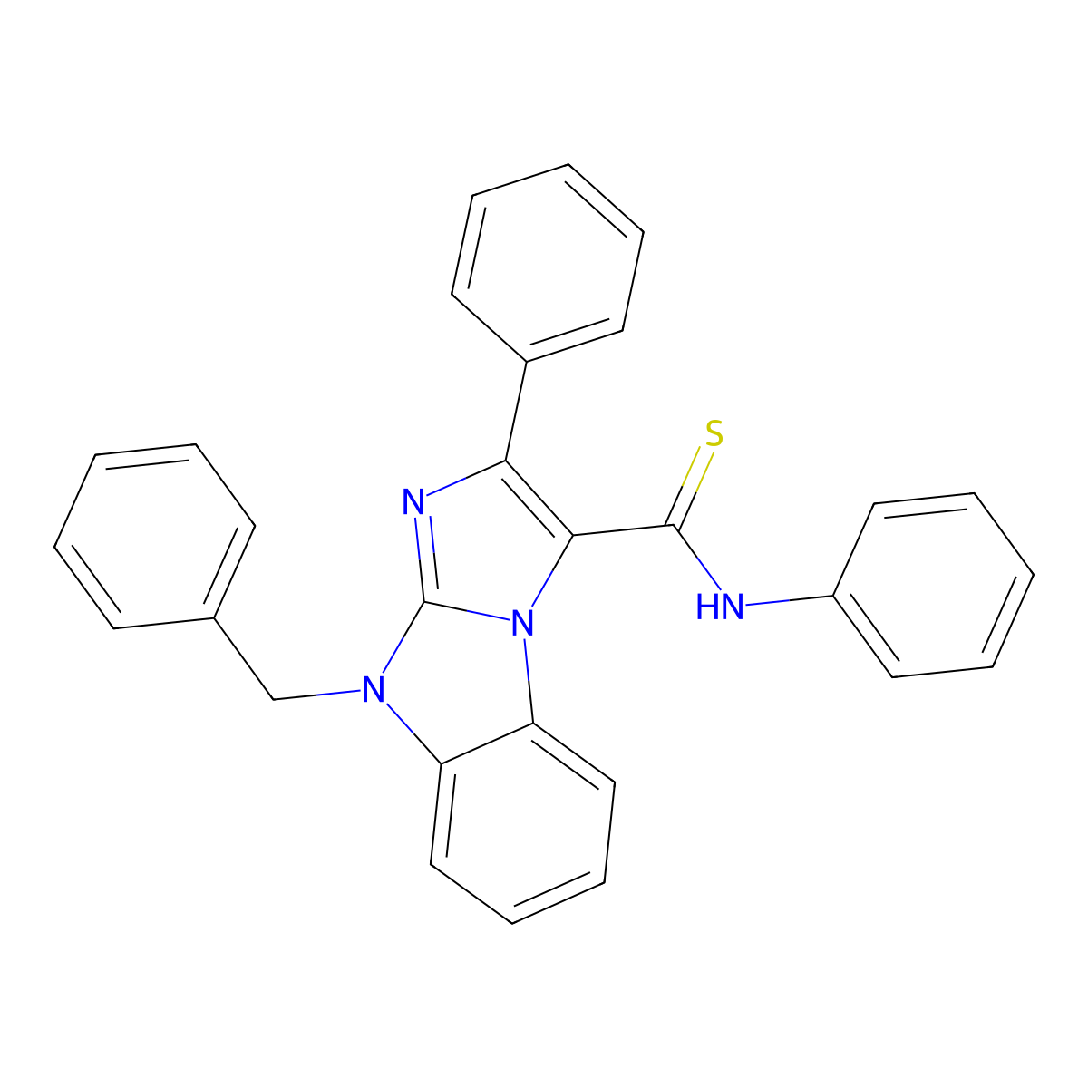 9-benzyl-N,2-diphenyl-9H-imidazo[1,2-a]benzimidazole-3-carbothioamide molecular structure, CAS 333771-37-2