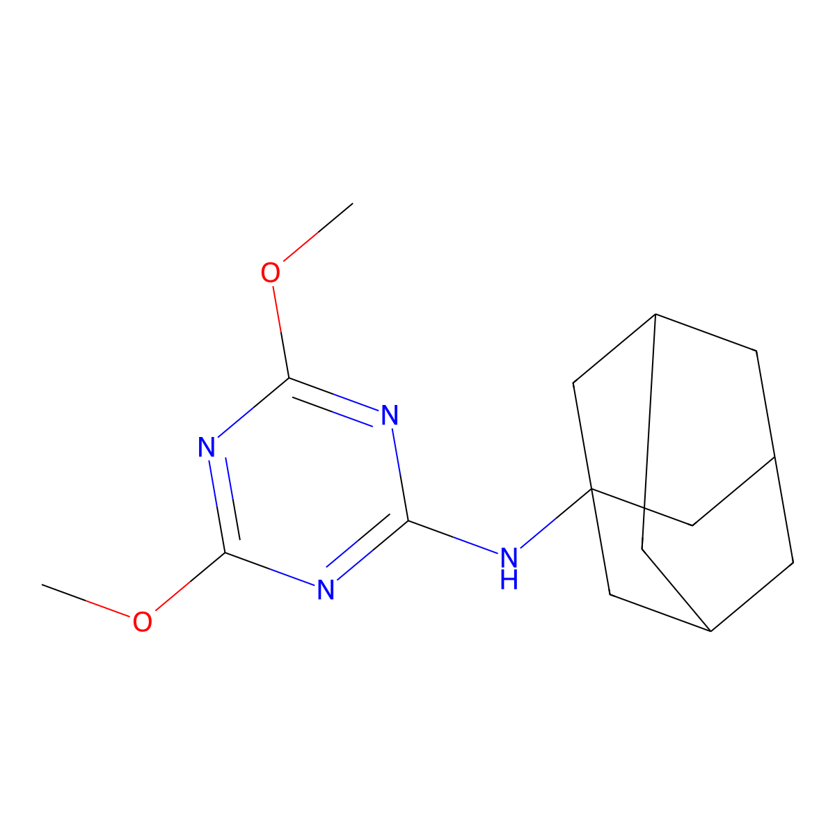N-(1-adamantyl)-4,6-dimethoxy-1,3,5-triazin-2-amine molecular structure, CAS 333771-66-7