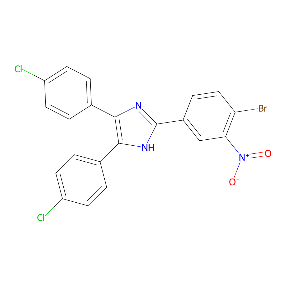 2-(4-bromo-3-nitrophenyl)-4,5-bis(4-chlorophenyl)-1H-imidazole molecular structure, CAS 333771-72-5