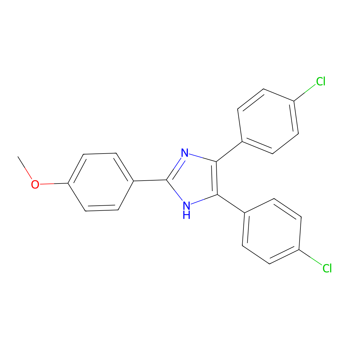 4,5-bis(4-chlorophenyl)-2-(4-methoxyphenyl)-1H-imidazole molecular structure, CAS 333771-74-7