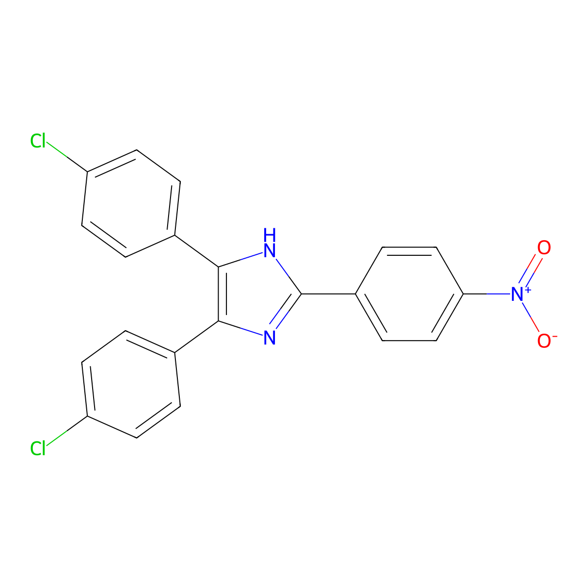 4,5-bis(4-chlorophenyl)-2-(4-nitrophenyl)-1H-imidazole molecular structure, CAS 333771-76-9