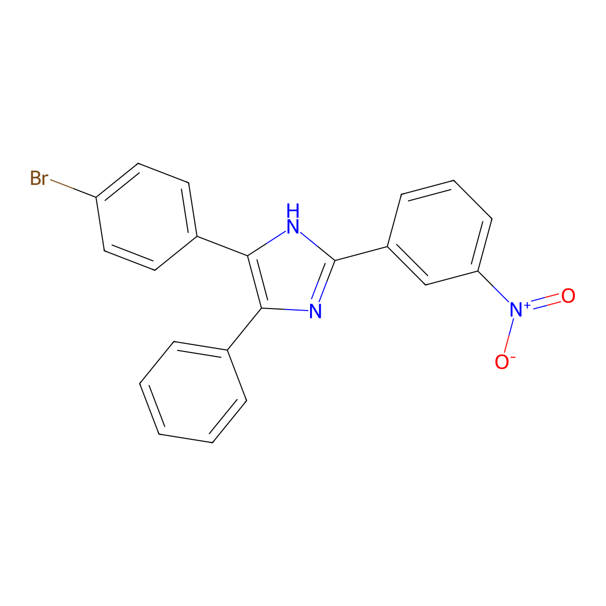 4-(4-bromophenyl)-2-(3-nitrophenyl)-5-phenyl-1H-imidazole molecular structure, CAS 333771-95-2