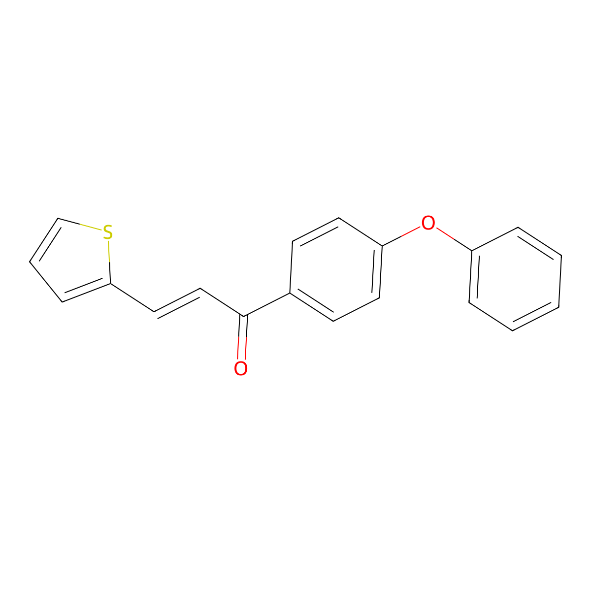 1-(4-Phenoxyphenyl)-3-(thiophen-2-yl)prop-2-en-1-one molecular structure, CAS 333772-32-0