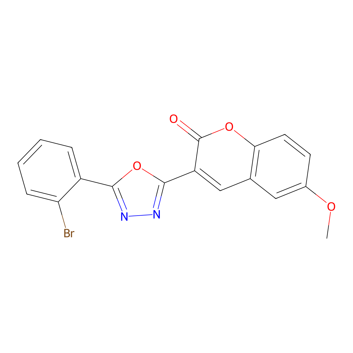 3-(5-(2-Bromophenyl)-1,3,4-oxadiazol-2-yl)-6-methoxy-2h-chromen-2-one molecular structure, CAS 333773-08-3