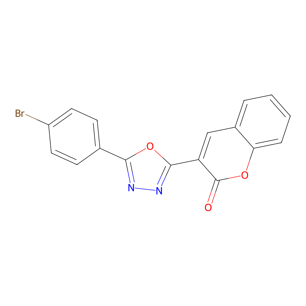 3-[5-(4-bromophenyl)-1,3,4-oxadiazol-2-yl]-2H-chromen-2-one molecular structure, CAS 333773-09-4