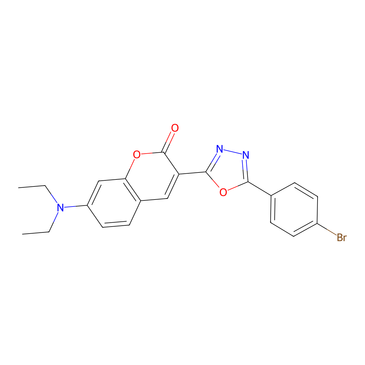 3-[5-(4-bromophenyl)-1,3,4-oxadiazol-2-yl]-7-(diethylamino)-2H-chromen-2-one molecular structure, CAS 333773-11-8