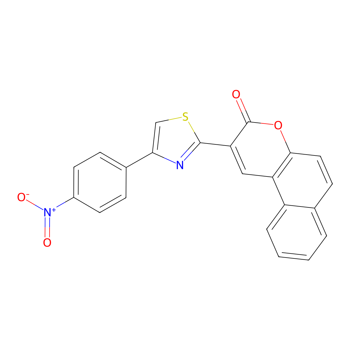 2-[4-(4-Nitrophenyl)-1,3-thiazol-2-yl]benzo[f]chromen-3-one molecular structure, CAS 333773-51-6
