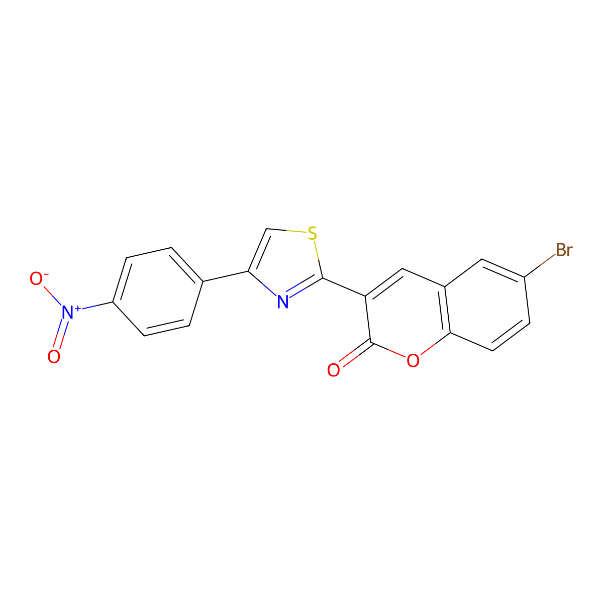 6-Bromo-3-[4-(4-nitrophenyl)-1,3-thiazol-2-yl]chromen-2-one molecular structure, CAS 333773-53-8