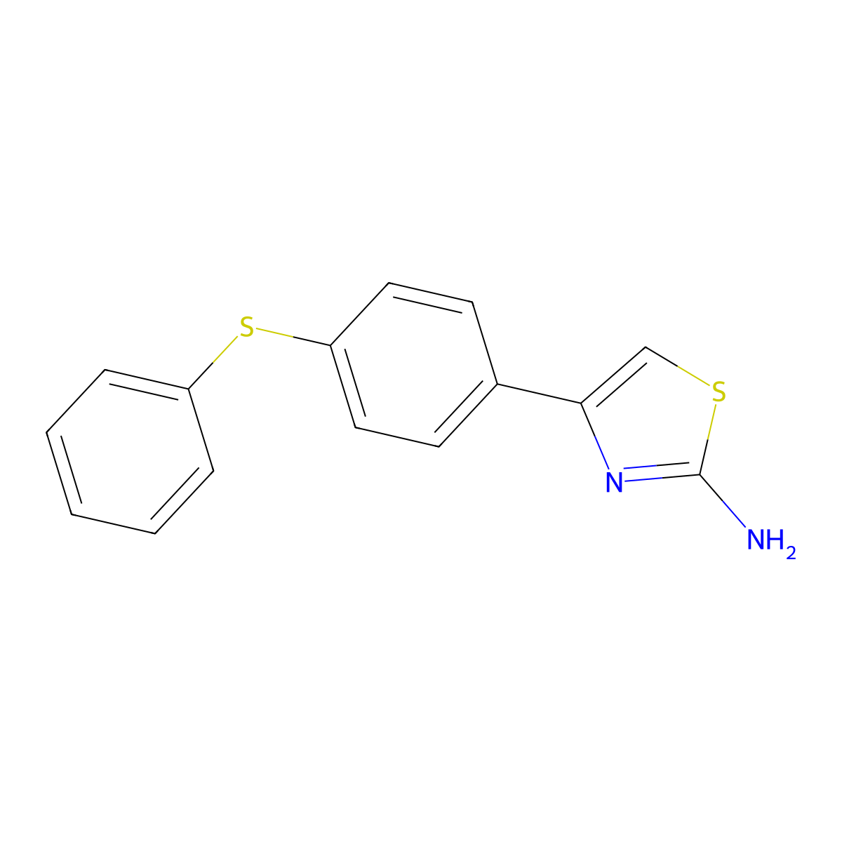 4-(4-Phenylsulfanylphenyl)-thiazol-2-ylamine molecular structure, CAS 333773-69-6