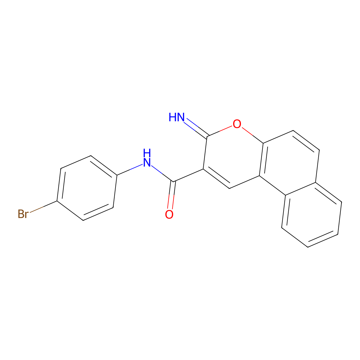 N-(4-bromophenyl)-3-iminobenzo[f]chromene-2-carboxamide molecular structure, CAS 333773-82-3