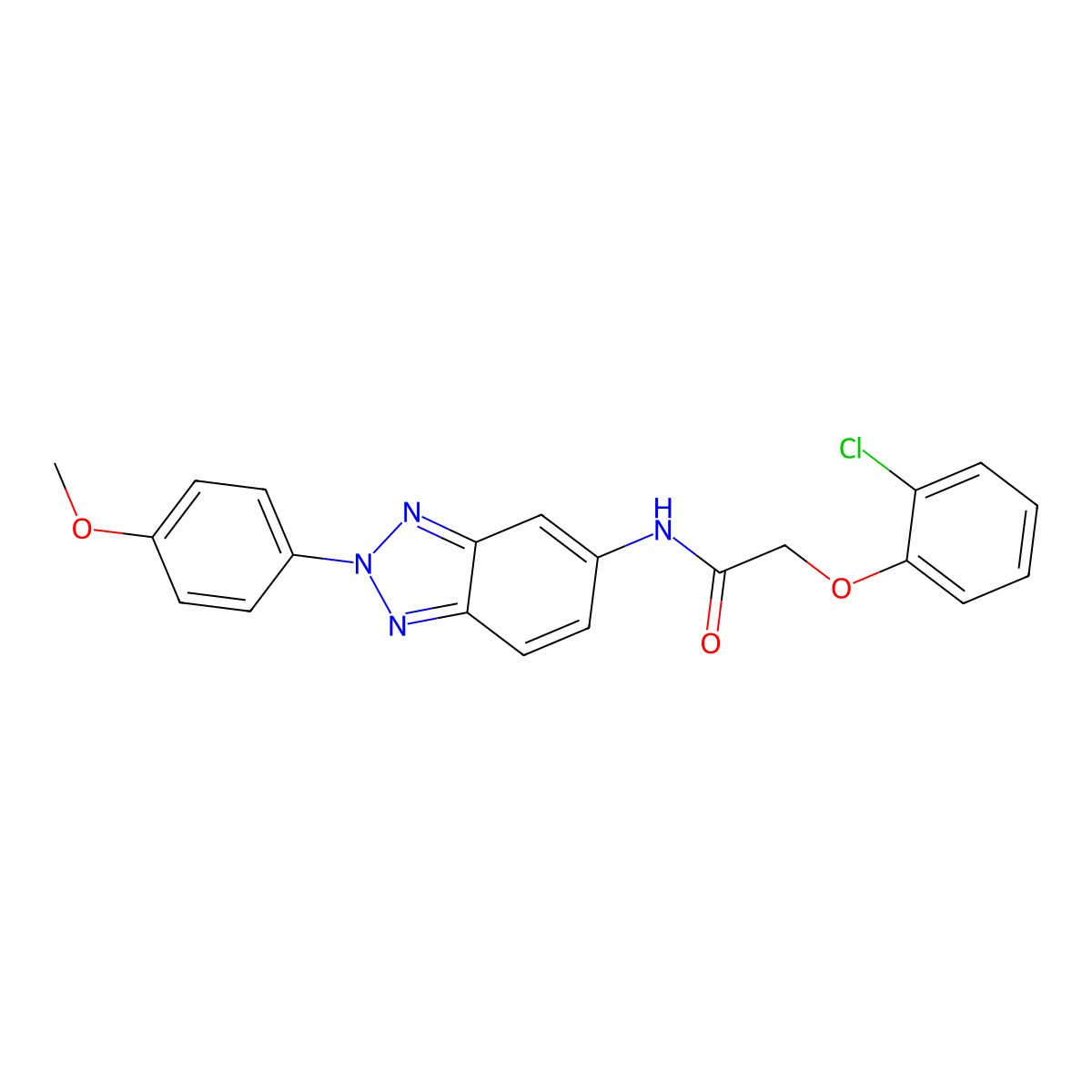 2-(2-chlorophenoxy)-N-[2-(4-methoxyphenyl)benzotriazol-5-yl]acetamide molecular structure, CAS 333774-20-2
