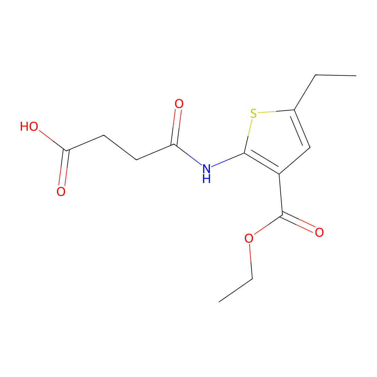 2-(3-Carboxy-propionylamino)-5-ethyl-thiophene-3-carboxylic acid ethyl ester molecular structure, CAS 333774-24-6