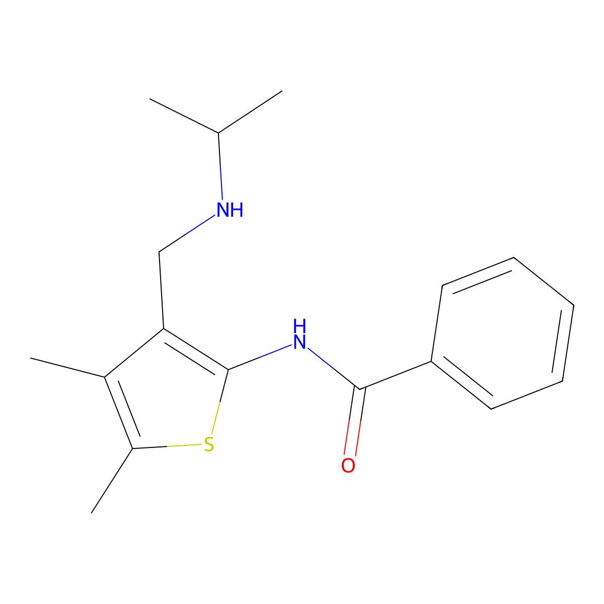 N-{4,5-dimethyl-3-[(propan-2-ylamino)methyl]thiophen-2-yl}benzamide molecular structure, CAS 333774-34-8