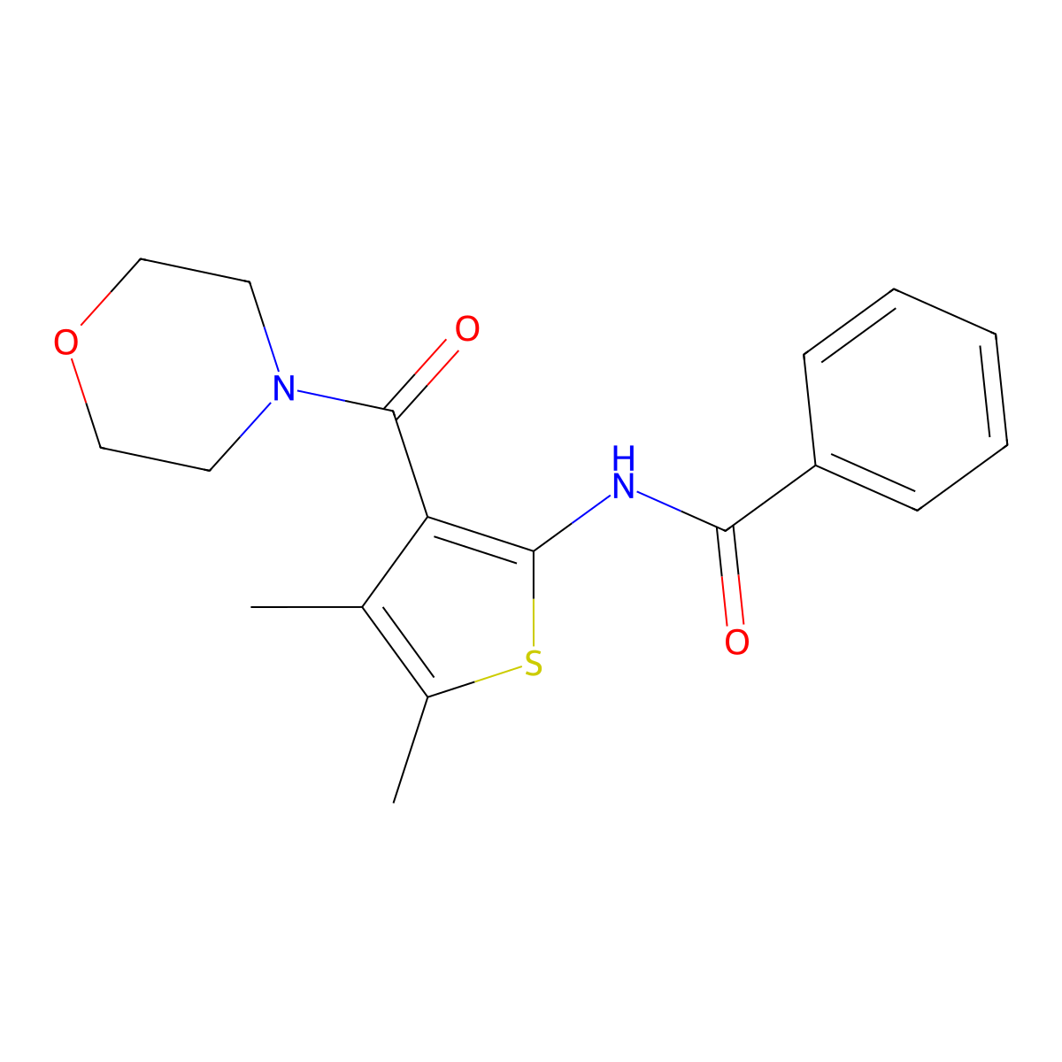 N-[4,5-dimethyl-3-(morpholine-4-carbonyl)thiophen-2-yl]benzamide molecular structure, CAS 333774-35-9