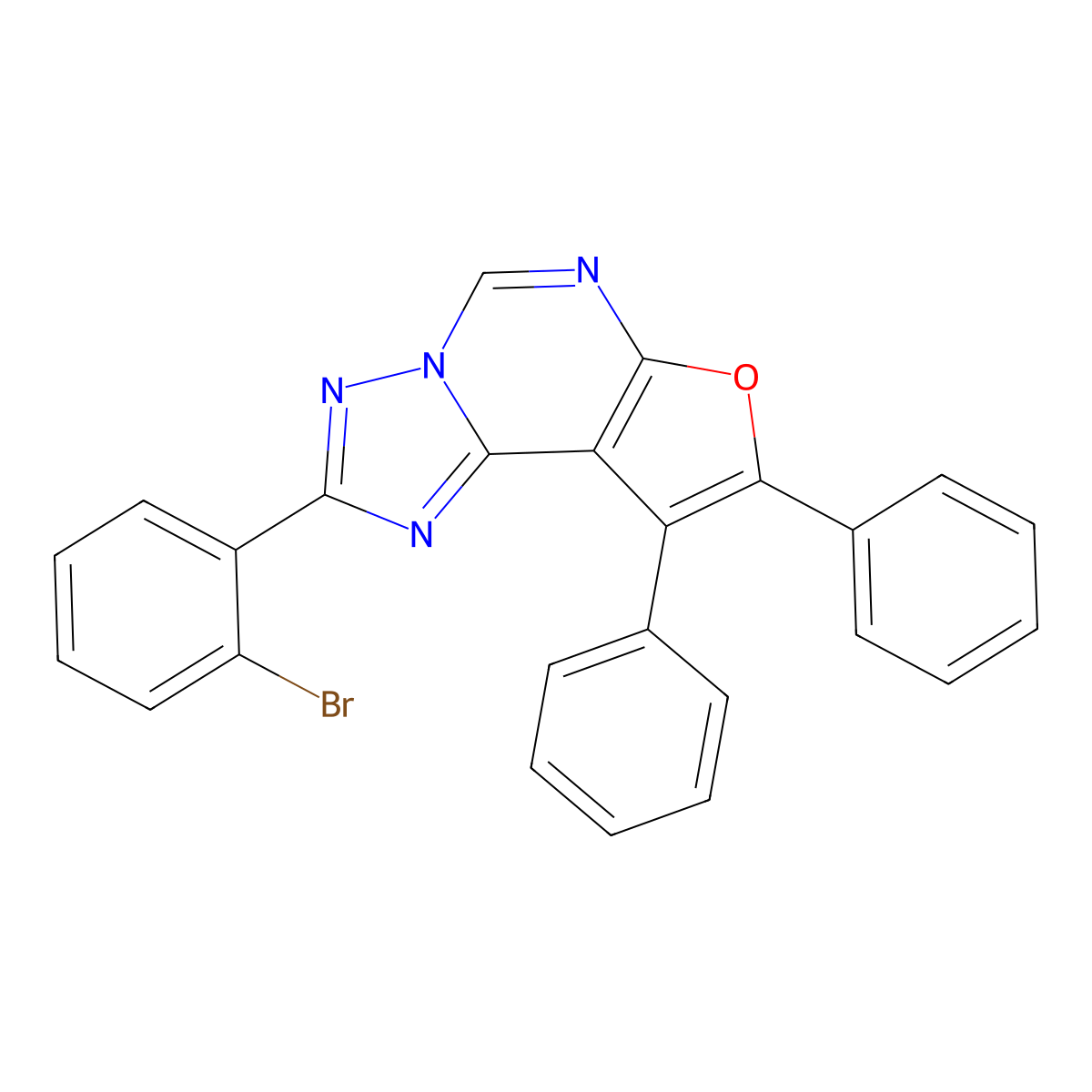 2-(2-Bromophenyl)-8,9-diphenylfuro[3,2-e][1,2,4]triazolo[1,5-c]pyrimidine molecular structure, CAS 333774-65-5
