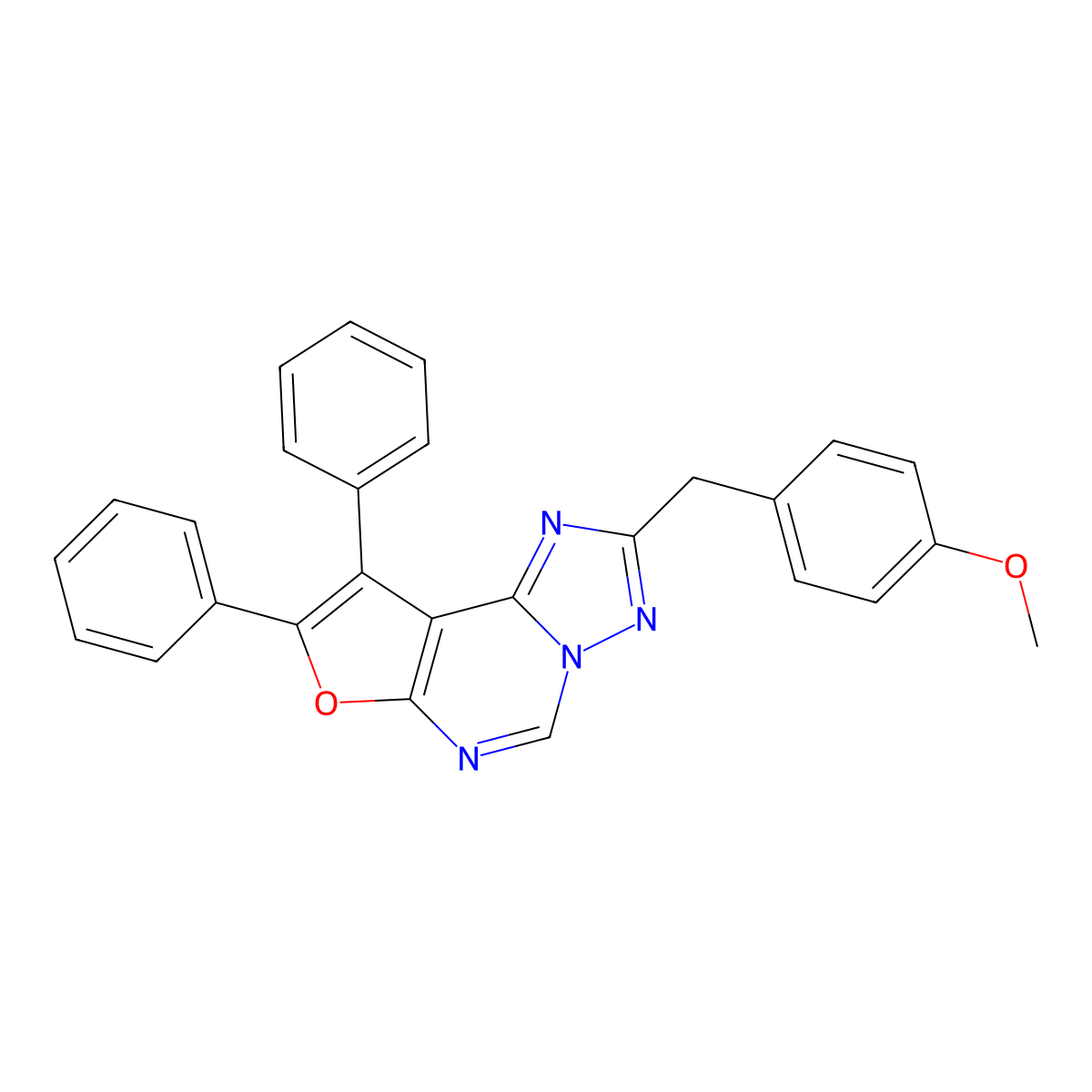 2-(4-Methoxybenzyl)-8,9-diphenylfuro[3,2-e][1,2,4]triazolo[1,5-c]pyrimidine molecular structure, CAS 333775-12-5
