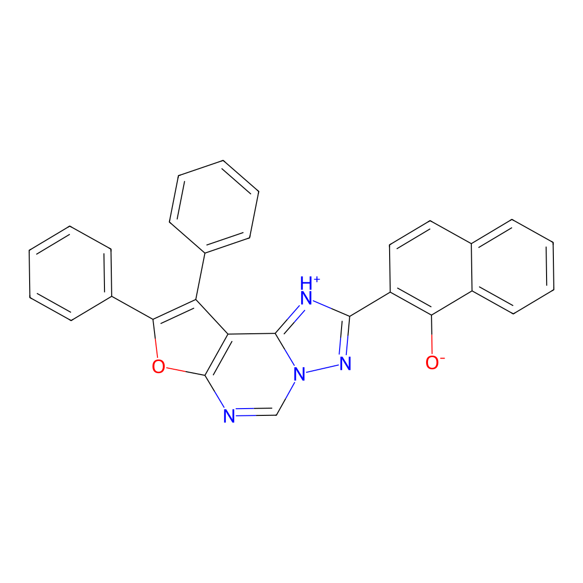 2-(8,9-Diphenylfuro[3,2-e][1,2,4]triazolo[1,5-c]pyrimidin-2-yl)-1-naphthol molecular structure, CAS 333775-25-0