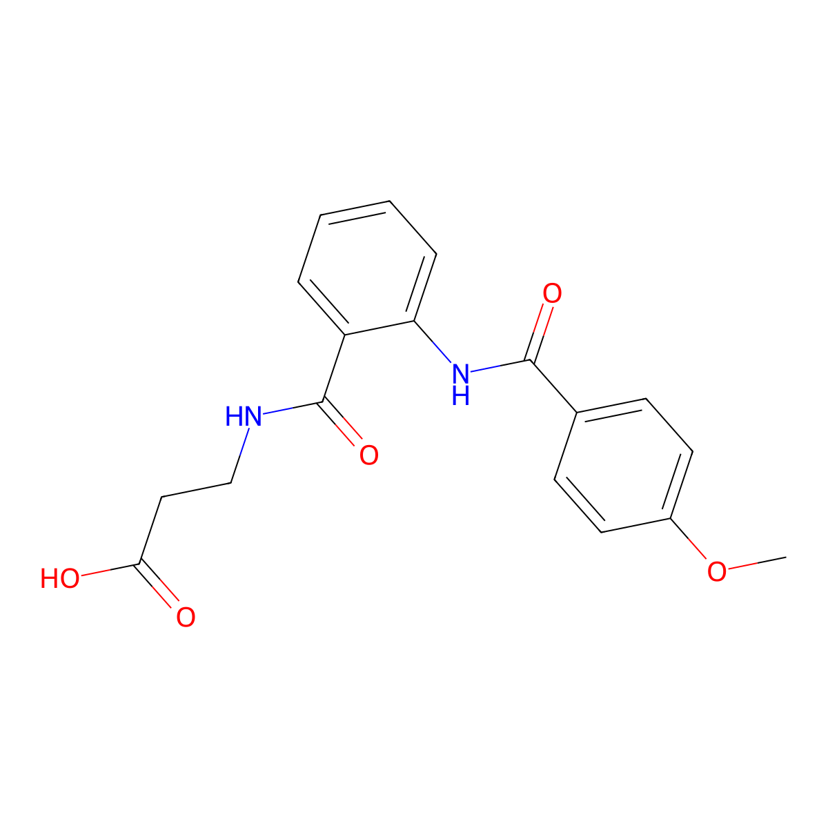 3-(2-(4-Methoxybenzamido)benzamido)propanoic acid molecular structure, CAS 333775-46-5