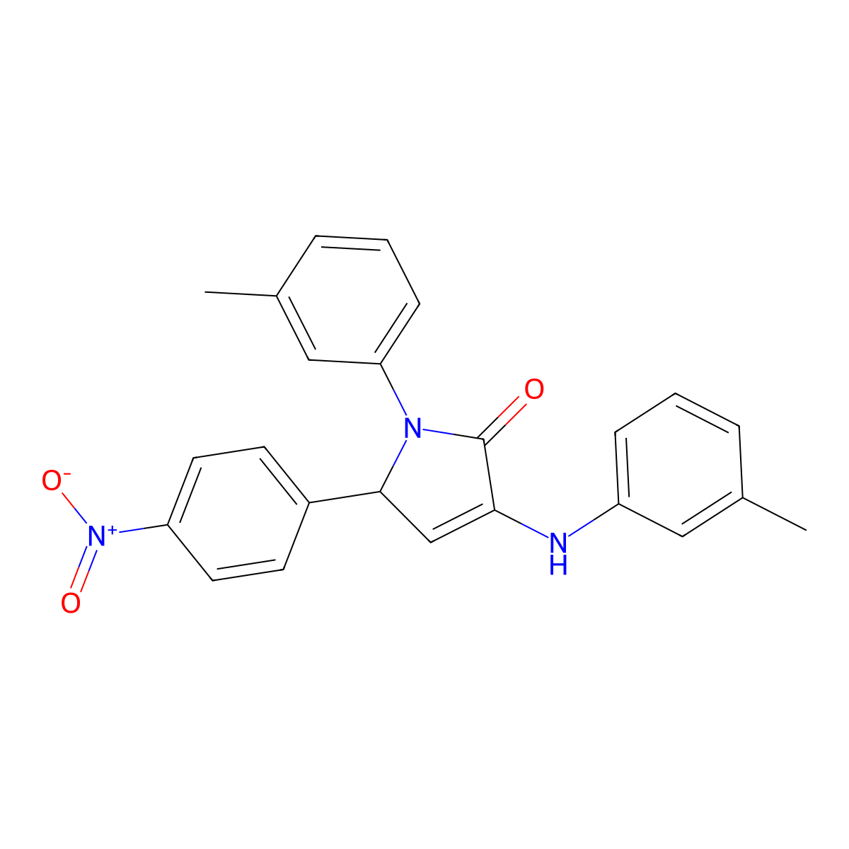 4-(3-methylanilino)-1-(3-methylphenyl)-2-(4-nitrophenyl)-2H-pyrrol-5-one molecular structure, CAS 333777-54-1
