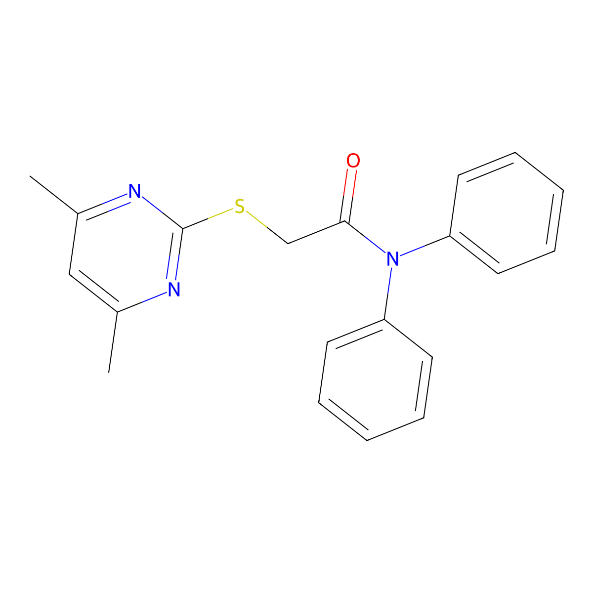 2-((4,6-Dimethylpyrimidin-2-yl)thio)-N,N-diphenylacetamide molecular structure, CAS 333778-25-9