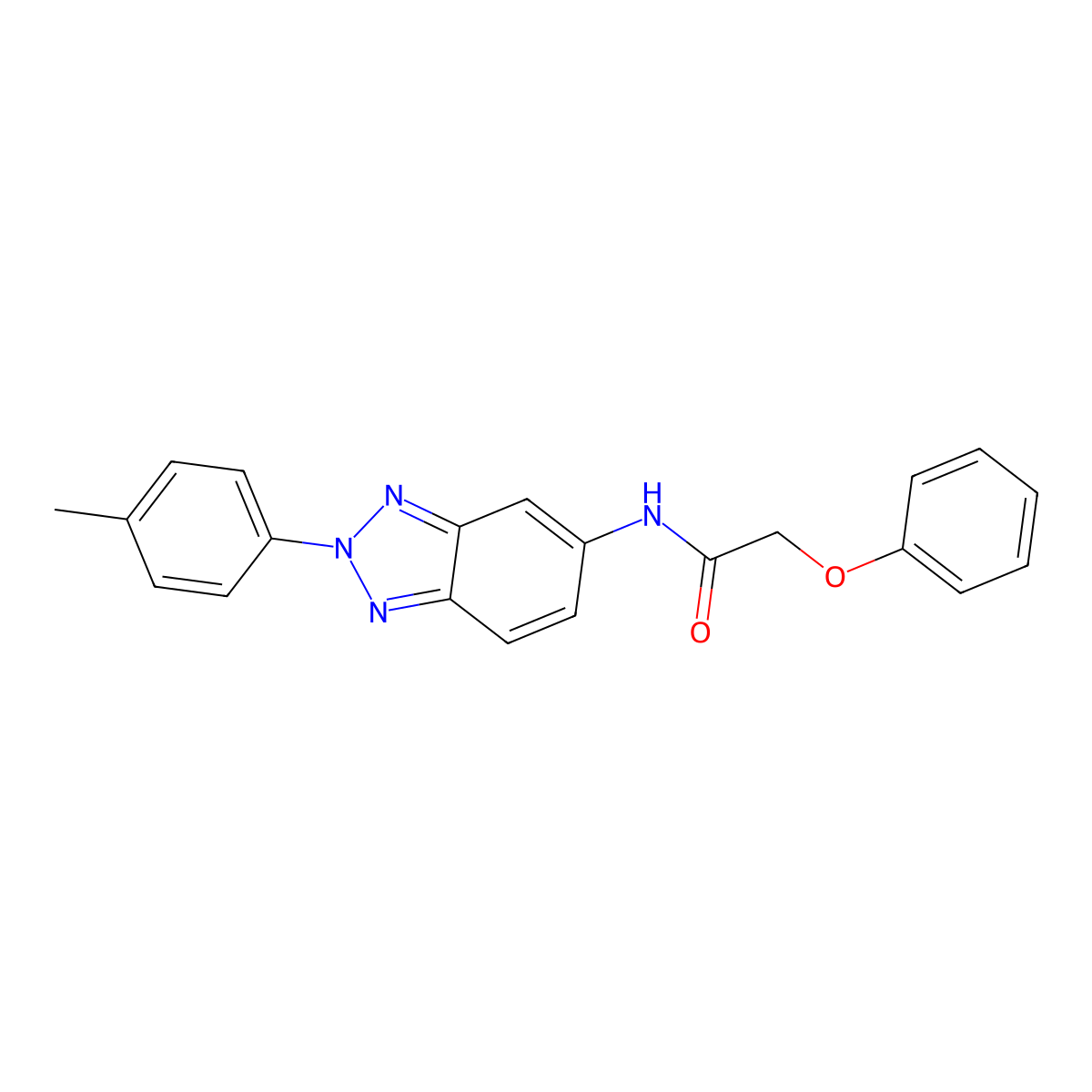 N-[2-(4-methylphenyl)benzotriazol-5-yl]-2-phenoxyacetamide molecular structure, CAS 333779-07-0