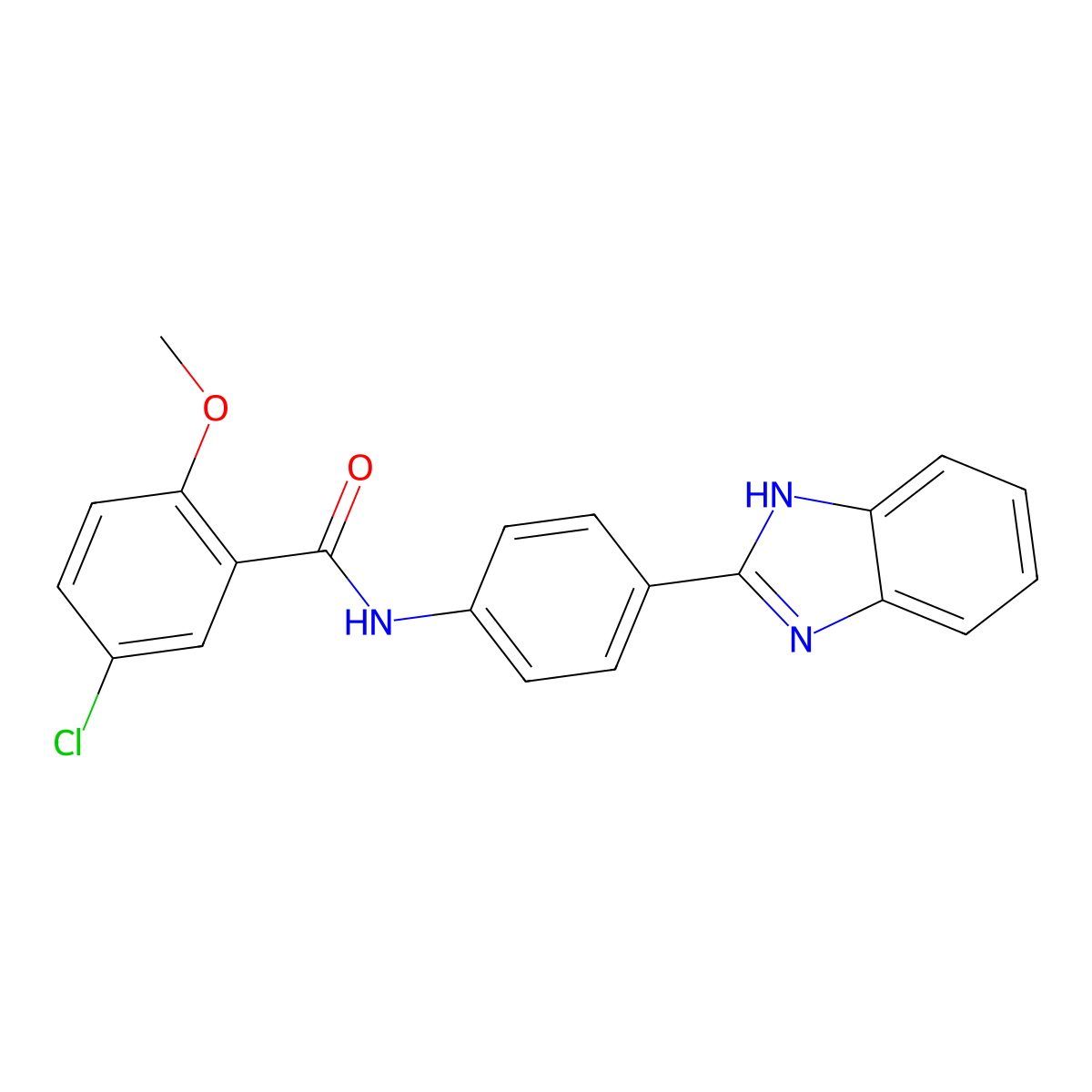 N-[4-(1H-benzimidazol-2-yl)phenyl]-5-chloro-2-methoxybenzamide molecular structure, CAS 333779-11-6