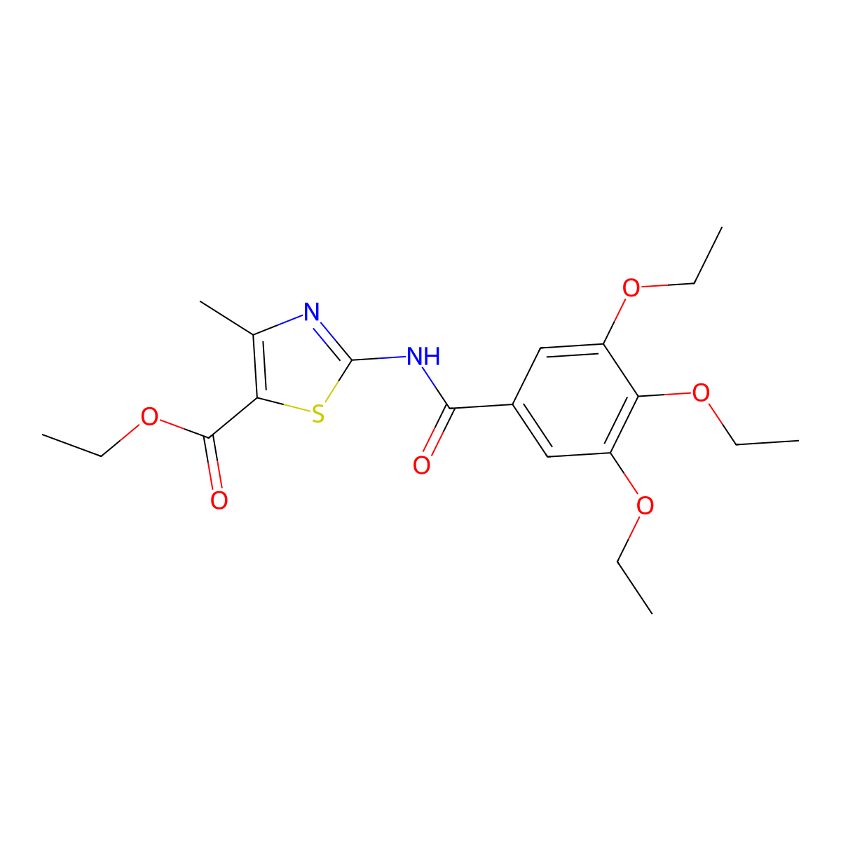 Ethyl 4-methyl-2-[(3,4,5-triethoxybenzoyl)amino]-1,3-thiazole-5-carboxylate molecular structure, CAS 333779-33-2