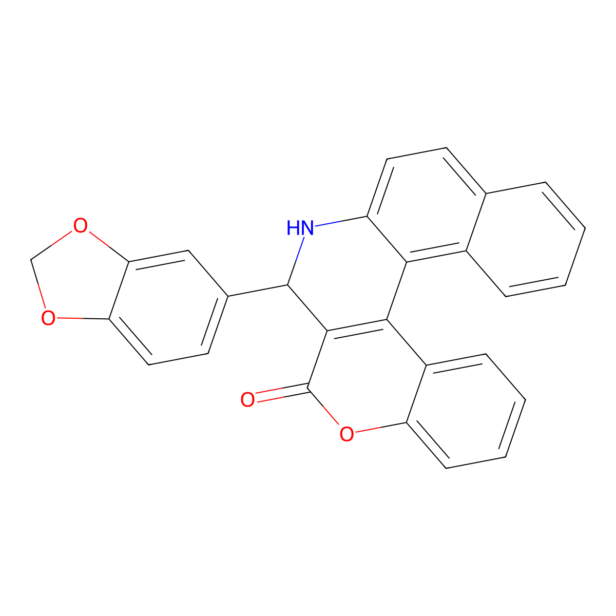 3-(benzo[d][1,3]dioxol-5-yl)-3,4-dihydro-2H-benzo[f]chromeno[3,4-c]quinolin-2-one molecular structure, CAS 333779-54-7
