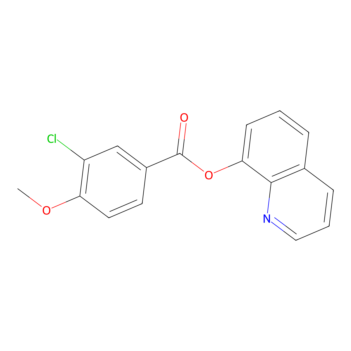 Quinolin-8-yl 3-chloro-4-methoxybenzoate molecular structure, CAS 333780-09-9