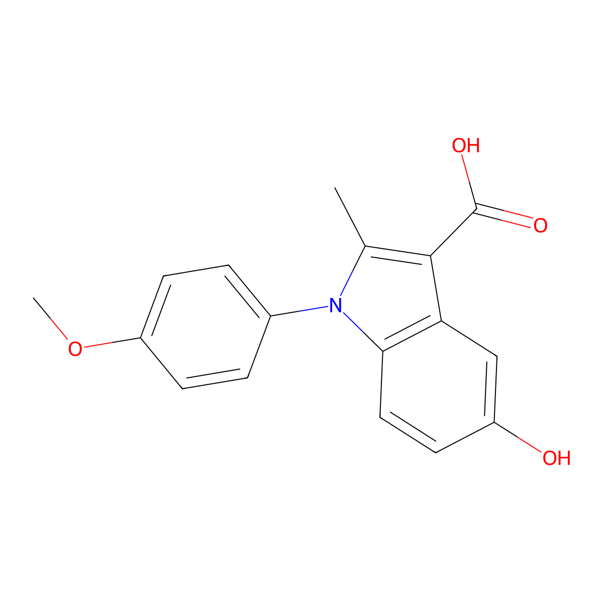 5-hydroxy-1-(4-methoxyphenyl)-2-methyl-1H-indole-3-carboxylic acid molecular structure, CAS 333780-23-7