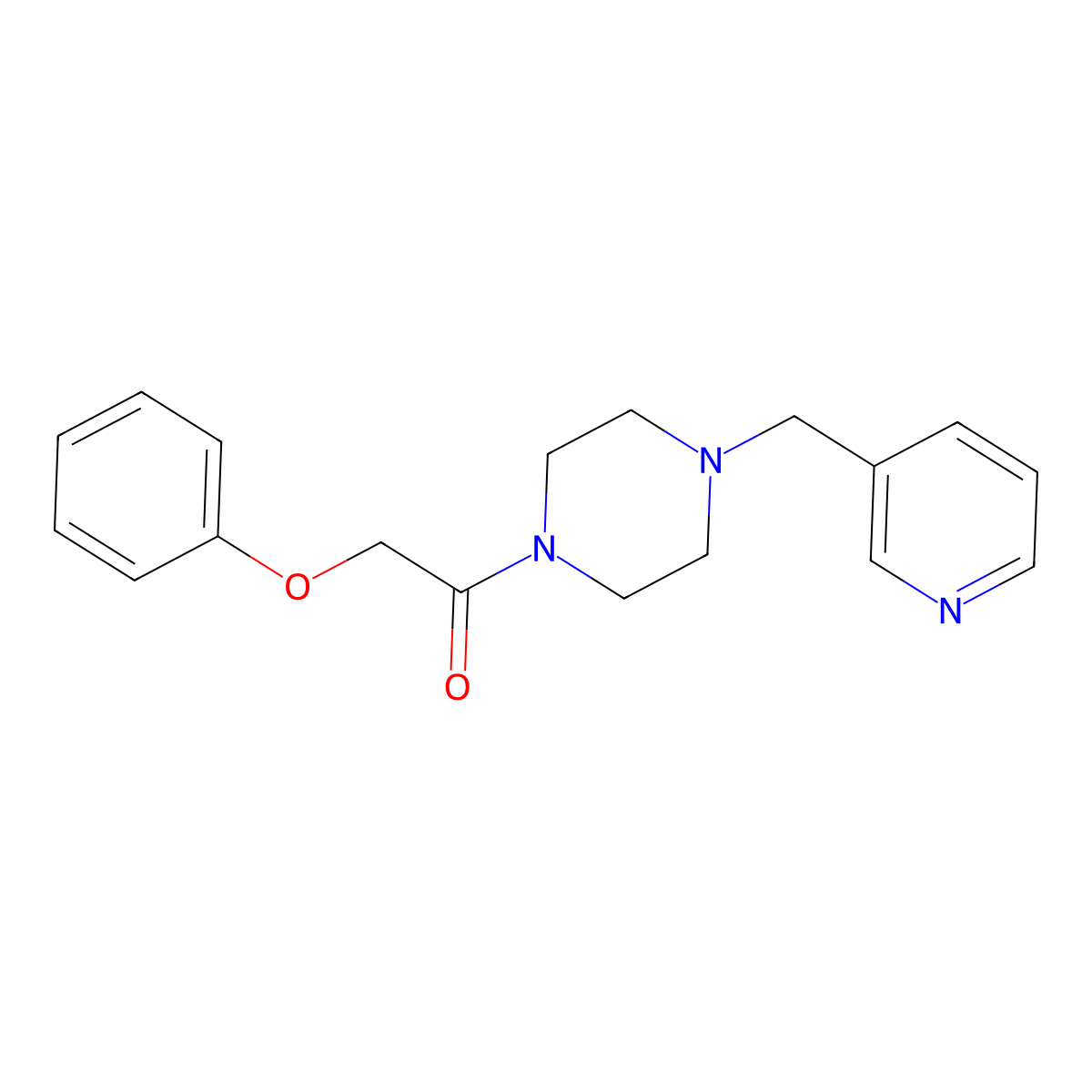 2-Phenoxy-1-[4-(pyridin-3-ylmethyl)piperazin-1-yl]ethanone molecular structure, CAS 333780-28-2