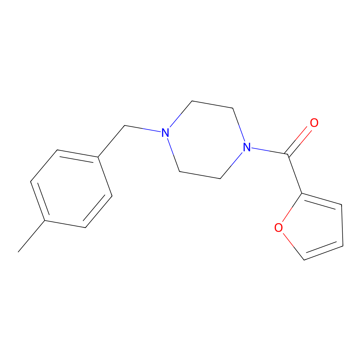 Furan-2-yl[4-(4-methylbenzyl)piperazin-1-yl]methanone molecular structure, CAS 333780-32-8