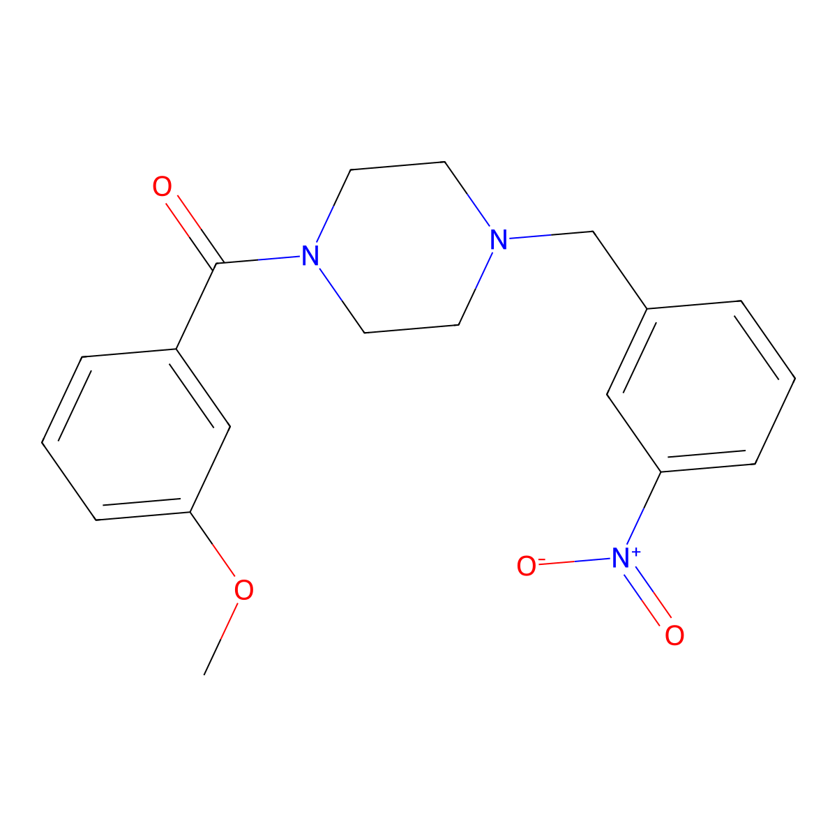 (3-Methoxyphenyl)-[4-[(3-nitrophenyl)methyl]piperazin-1-yl]methanone molecular structure, CAS 333780-33-9